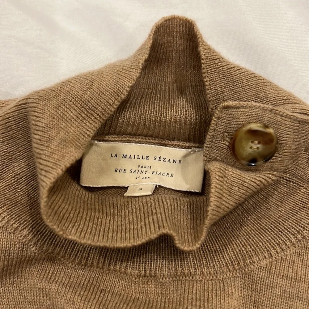 La Maille Sezane Womans Brown Wool Turtleneck Sweater - Picture 4 of 5